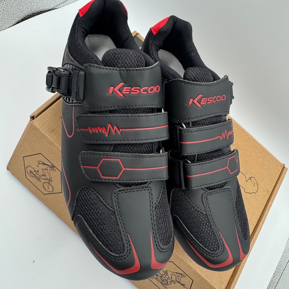 Kescoo Cycling Shoes Road Mountain Bike Indoor Spin Cleat Compatible 41